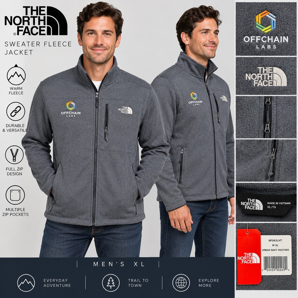 NWT The North Face Sweater Fleece Jacket Mens' XL Gray Offchain Labs Full Zip
